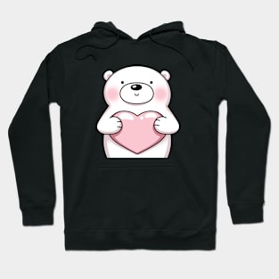 Polar bear with heart Hoodie